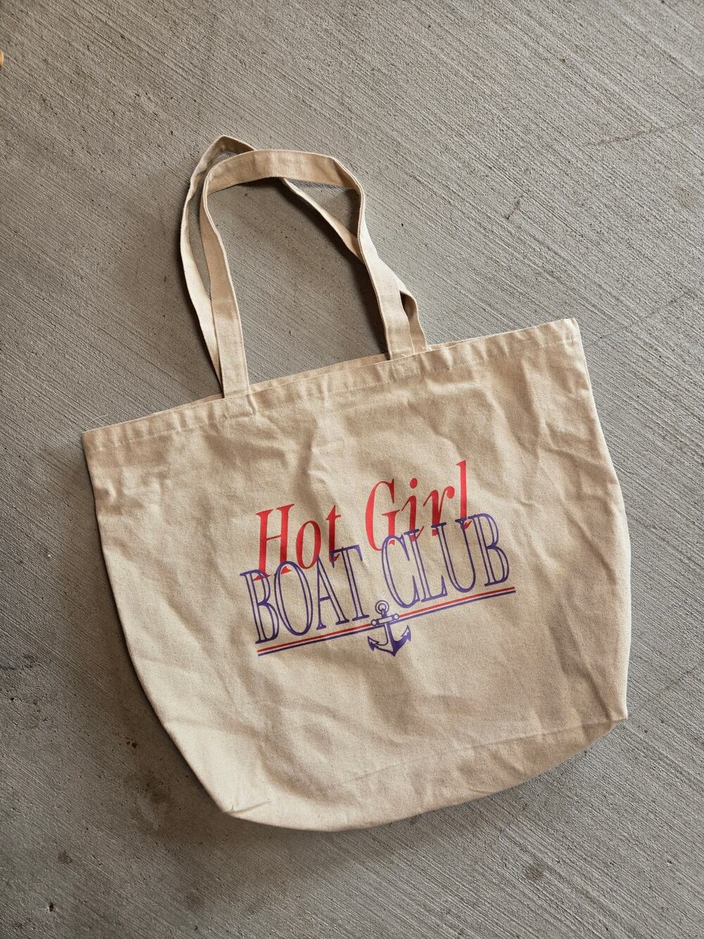 Hot Girl Tote Boat Club Bag Summer Nautical Beach Yacht Lake Ocean Y2K Preppy - Picture 1 of 4